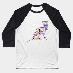 Cat Pun Word Cloud Baseball T-Shirt